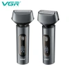 VGR381 reciprocating razor wholesale Portable household men's black LCD digital display waterproof electric shaver details Picture